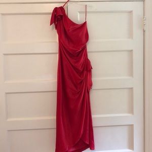 Red One Shoulder Gown